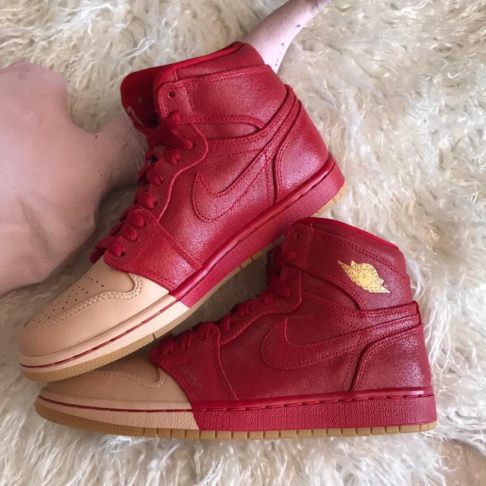 Nike Red and Tan Women's Sneakers